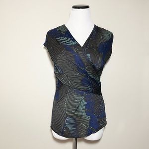 MaxMara Multicolor Printed Stretch Wrap Top